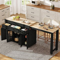 Plan de travail extensible jusqu'a 190: llot de Cuisine Format 190,6 x 45,2 x 92 cm