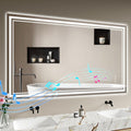 Miroir de Salle de Bain Retroeclaire en Verre, Finition Blanc