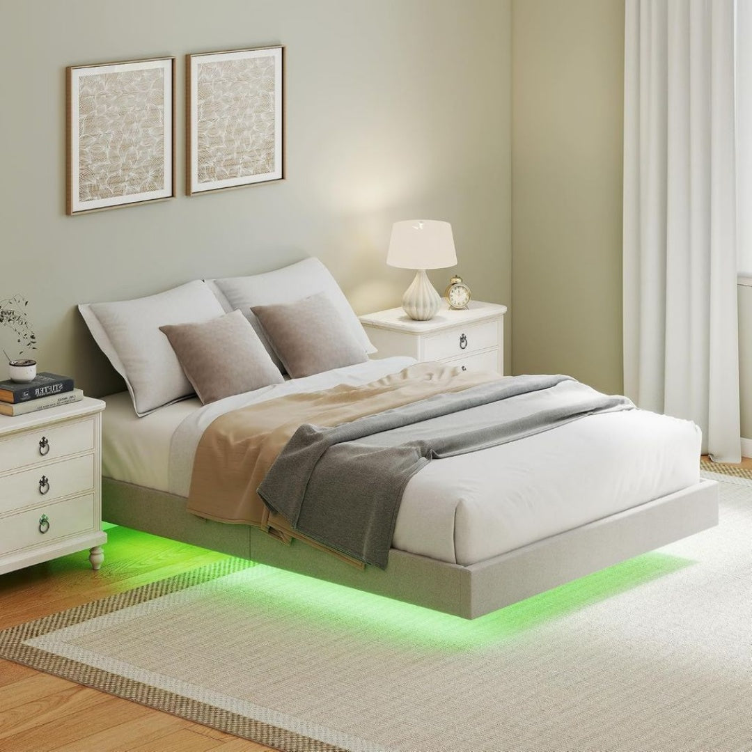 Lit en Acier, Finition Beige