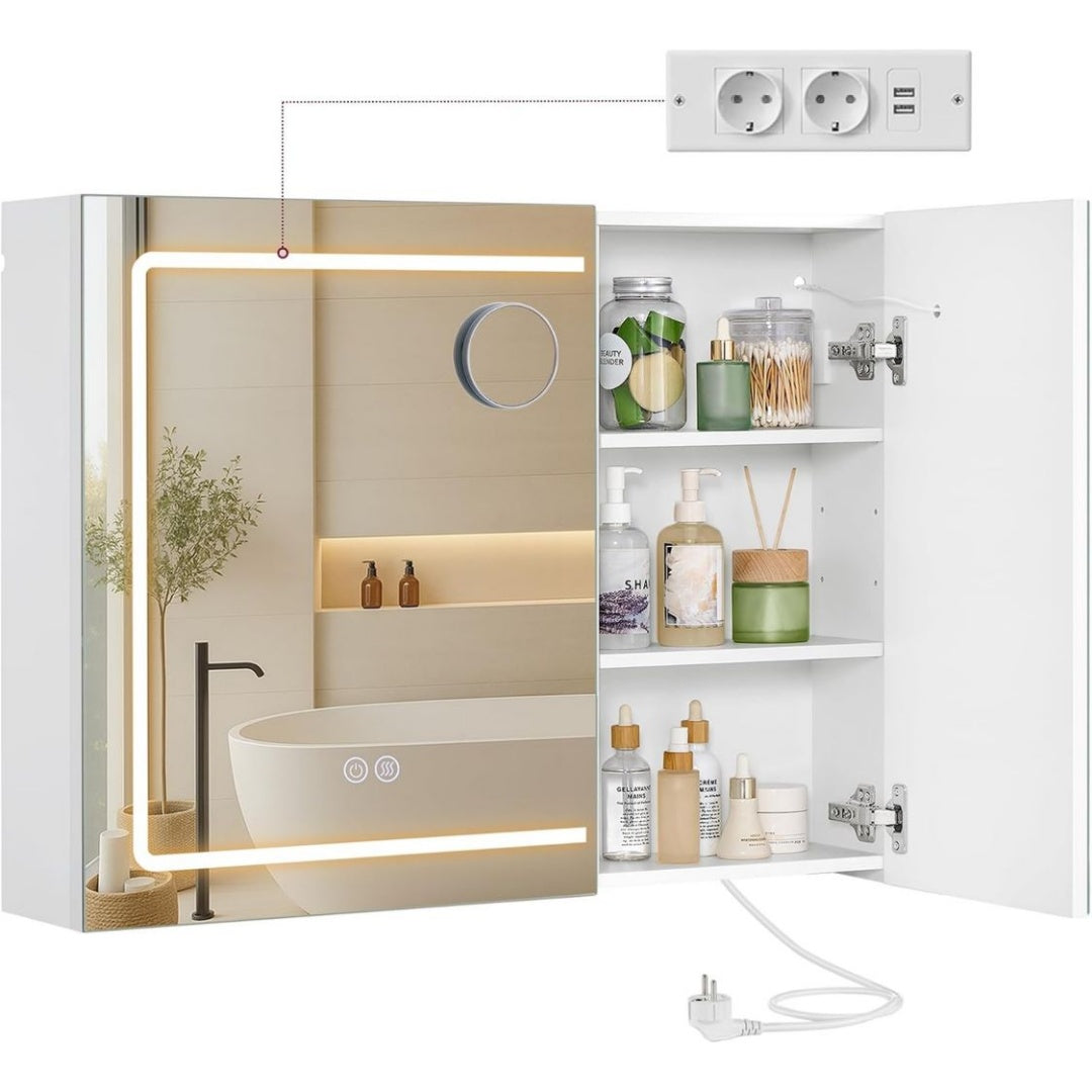 Armoire Suspendue Murale en Panneau d'Agglomere, Finition Blanc