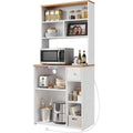 llot de Cuisine en Bois de Chene, Finition Blanc