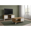 Table Basse en Bois de Chene de Couleur Blanc