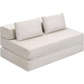 Canape Lit Convertible en Metal, Finition Beige