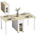 Table a Manger en Bois de Pin, Finition Blanc
